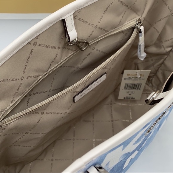 MICHAEL KORS MEDIUM CARRYALL TOTE PALE BLUE - Picture 5 of 15